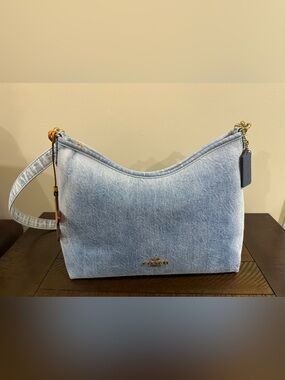 NWT Coach Loved Denim Laurel Shoulder Bag with Leather Star Charm